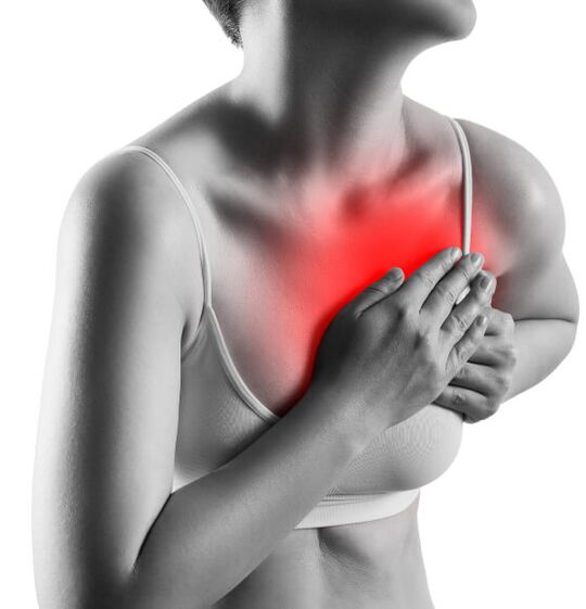 Symptoms of a thoracic osteochondrosis